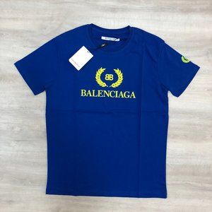 Balenciaga Men Blue Short Sleeve T-Shirt "XXL"